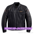 Harley-Davidson® Mens 110th Anniversary Winged Logo Medallion Black Leather Jacket